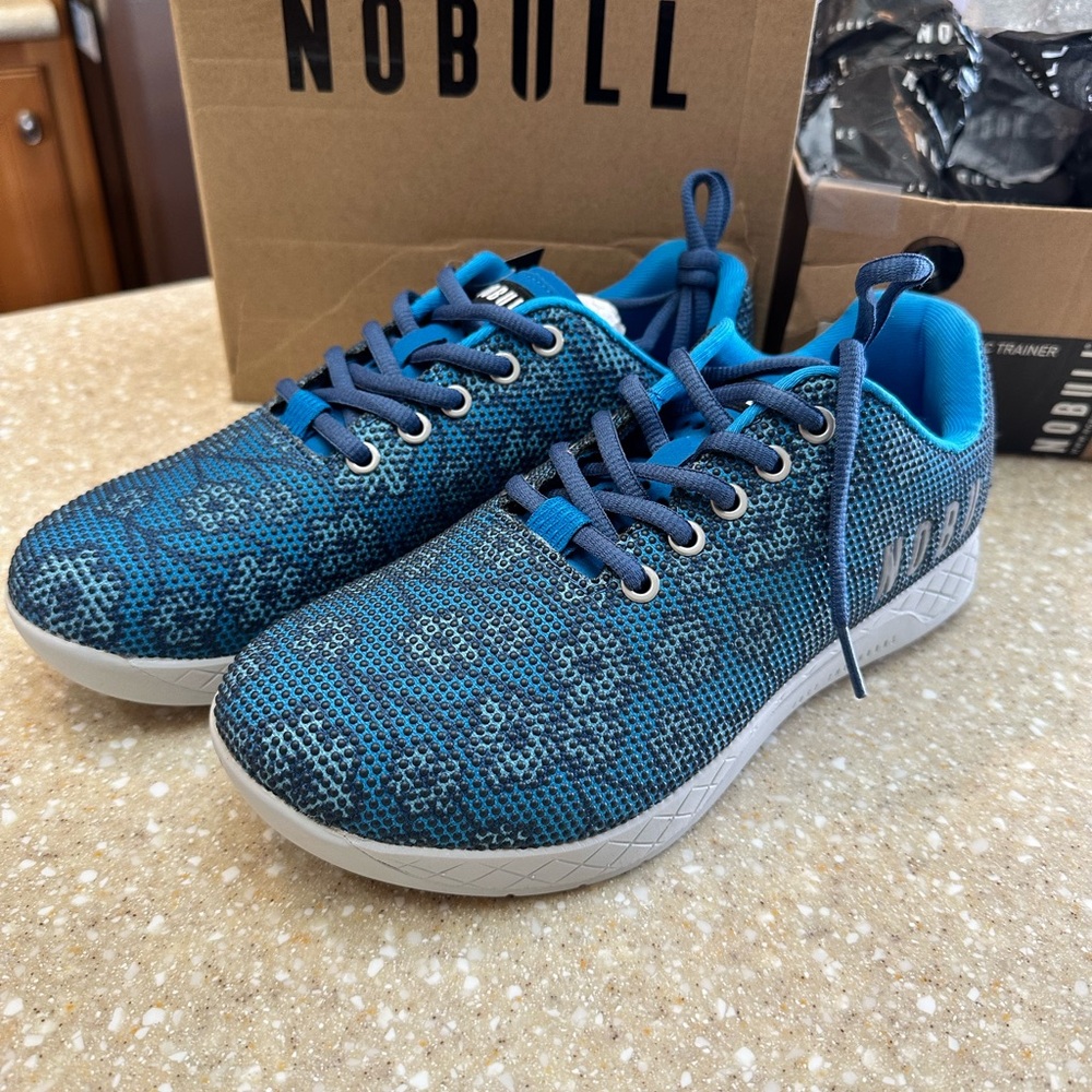 NOBULL Blue and Gray Floral Athletic Sneakers